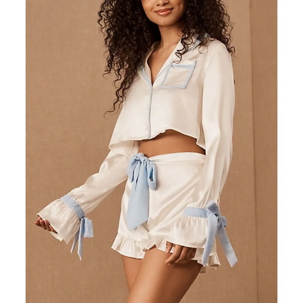 Beach Riot Hetta Ruffle and Bows Pajama Set - Picture 1 of 6